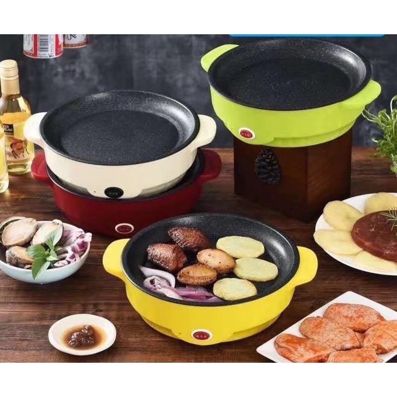 طاسة وجريل كهربائي غير لاصق بقاعدة تبريد لقلي البيض وتسوية شرائح اللحم وعمل بان كيك