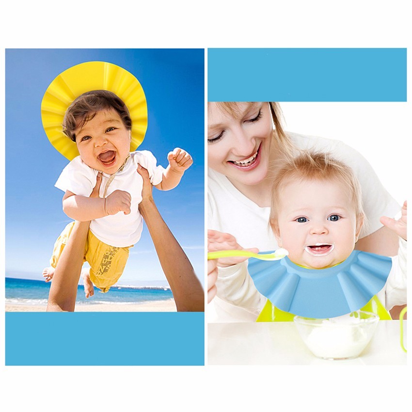 كاب شاور للأطفال يمنع وصول الشامبو إلي الوجه  قابل للطي والتعديل علي الرأس