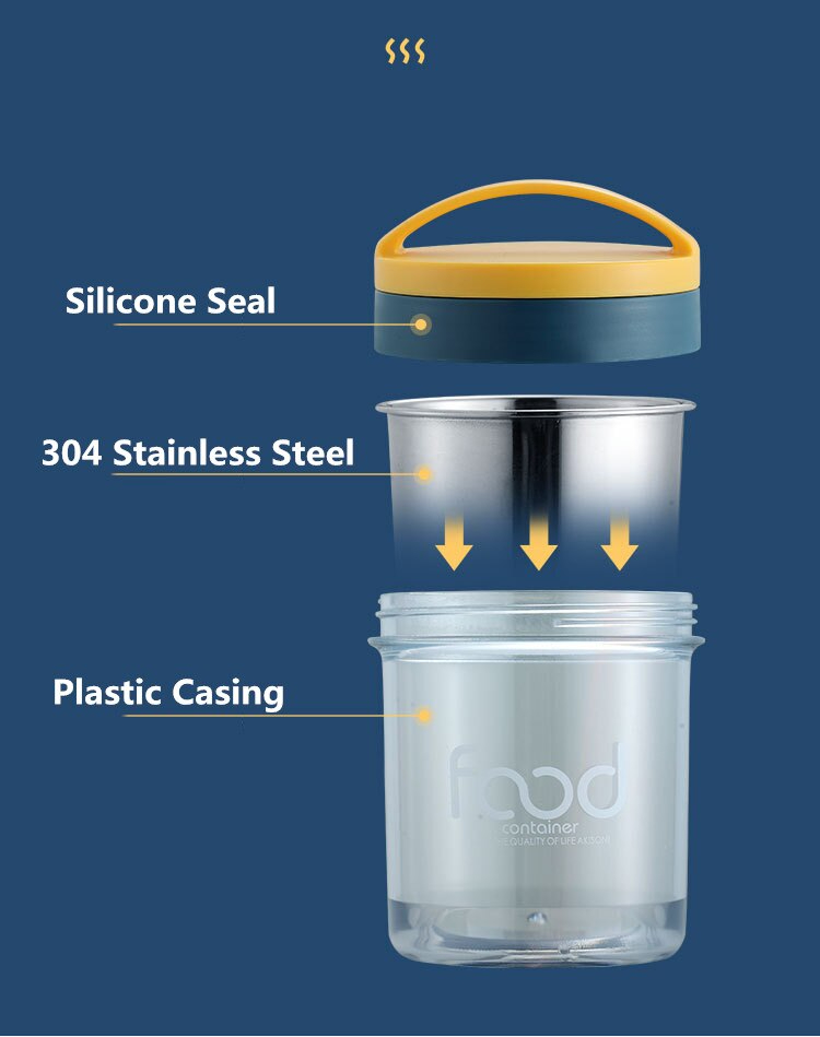 أكواب عازله للحرارة بغطاء محكم الغلق مثالية لتناول الشوربة والاندومي في الخارج