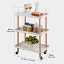 عربة تقديم 3 أدوار انيقة بعجل لتقديم الطعام وترولي مناسبة للمطبخ والحمام
