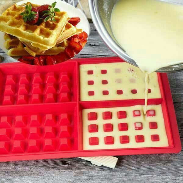 قالب وافل سيلكون مستطيل مقسم 4 قطع