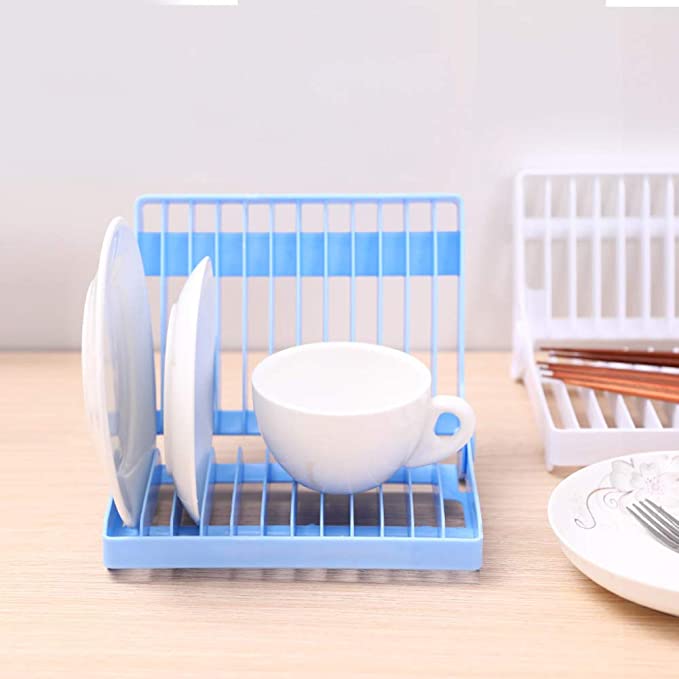 مطبقية ميني قابلة للطي لتنظيم وتجفيف الأطباق والأكواب فوق الحوض