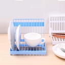 مطبقية ميني قابلة للطي لتنظيم وتجفيف الأطباق والأكواب فوق الحوض