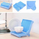 مطبقية ميني قابلة للطي لتنظيم وتجفيف الأطباق والأكواب فوق الحوض