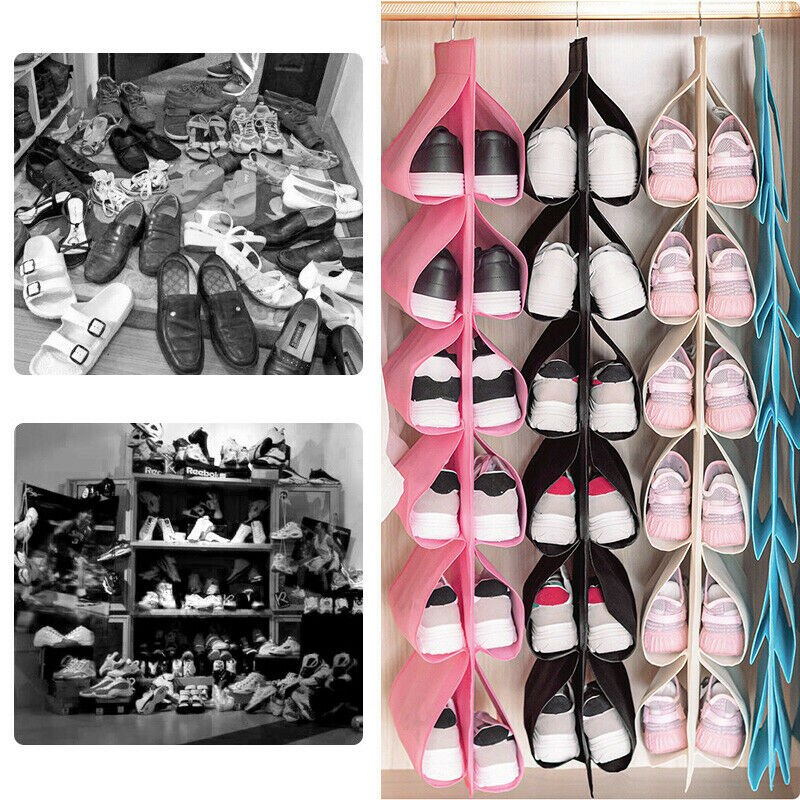 شماعة ومنظم أحذية داخل الدولاب قابل للطي للحفاظ عليها من الأتساخ