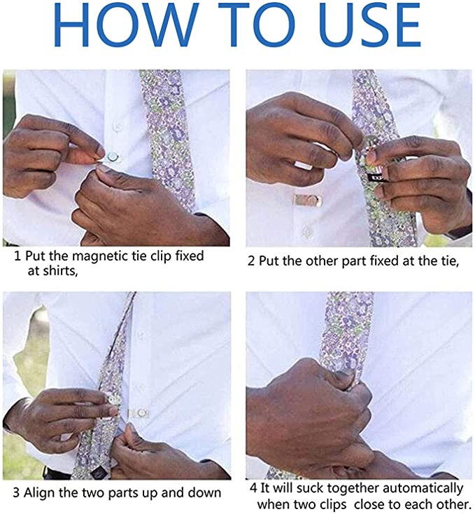 مشبك مغناطيسي لتثبيت ربطة العنق والحفاظ علي أناقة المظهر