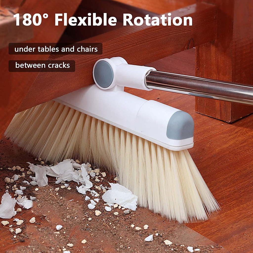 مقشة بيد معدن قابلة للميلان 180 درجة لسهولة الوصول الي الزوايا وأسفل الأثاث