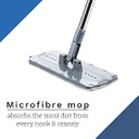 طقم مساحة تنظيف قابلة للفصل والدوران 360 درجة وتعديل الطول مع جردل للعصر 8 لتر