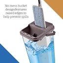 طقم مساحة تنظيف قابلة للفصل والدوران 360 درجة وتعديل الطول مع جردل للعصر 8 لتر