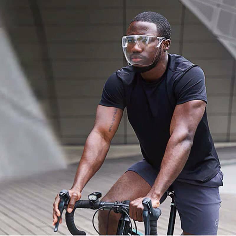 فيس شيلد لحماية الوجه بالكامل للكبار مع سنادة للأنف اكليريك