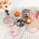 طقم ثلاجة استانلس بغطاء محكم الغلق 3 قطع بأحجام مختلفة