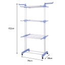 منشر غسيل جامبو قابل للطي ب ٣ أرفف مع علقات جانبية قوي ومتين