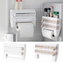 حامل مطبخ رباعي متعدد الأستخدامات للمناديل والفويل والأكياس البلاستيكية