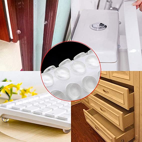 طقم صدادات وقواعد سيليكون لصد الادراج وقواعد لابتوب وكيبورد صغيرة ذاتية اللصق