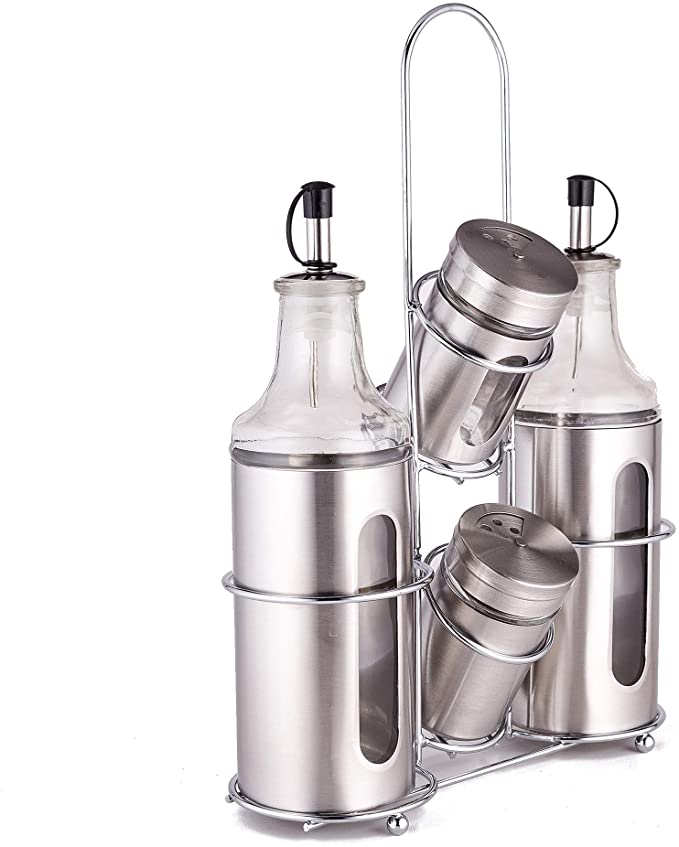 ستاند وحامل شيك 4 قطع للخل والزيت والملح والفلفل متعدد الأستخدام