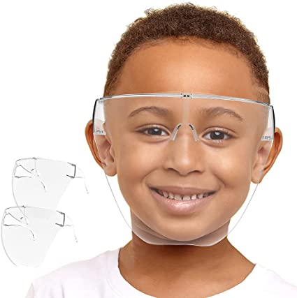 فيس شيلد لحماية الوجه بالكامل للأطفال مع سنادة للأنف اكليريك