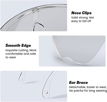 فيس شيلد لحماية الوجه بالكامل للأطفال مع سنادة للأنف اكليريك