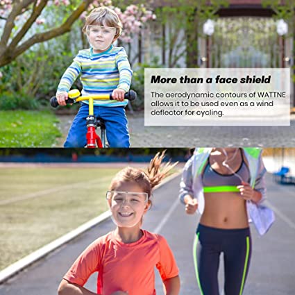 فيس شيلد لحماية الوجه بالكامل للأطفال مع سنادة للأنف اكليريك