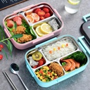 لانش بوكس حافظ للحرارة بغطاء محكم للغلق 3 اقسام مزود بمعالق