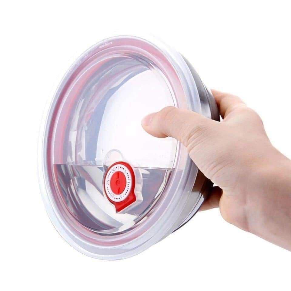 طقم ثلاجة استانلس بغطاء محكم الغلق 3 قطع بأحجام مختلفة