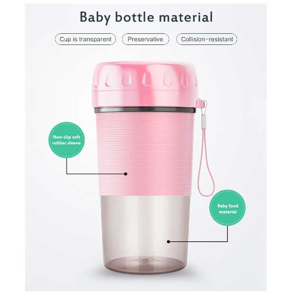 خلاط ومج فواكه وخضروات محمول يو اس بي للجيم والديتوكس مناسب للسفر والخروج