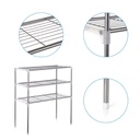 أستاند ومنظم وحامل 3 أرفف للميكرويف وأدوات الحمام وآله الطباعة معدن متعدد الأستخدام