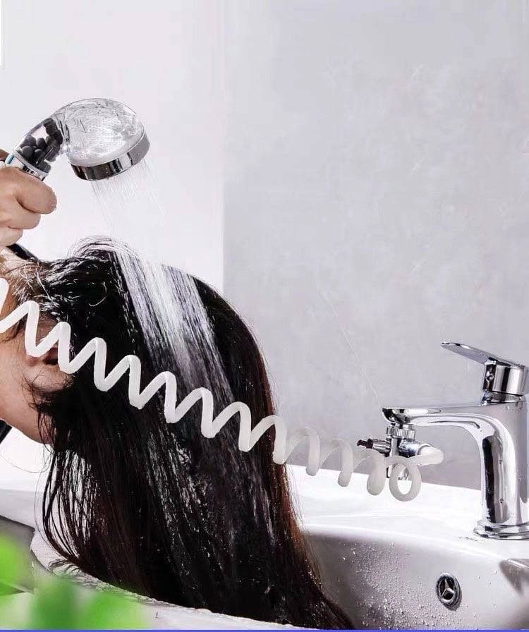 وصلة دش حنفية الحوض المتحرك مع حامل دبل فيس