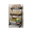 ستاند توابل وبرطمانات 3 دور من الفولاذ المجلفن للمطابخ