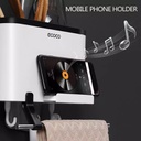 منظم وحامل أدوات المطبخ والحمام بهوكات وحامل فوطة من ايكوكو