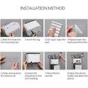 منظم حامل لأدوات المطبخ بهوكات وحامل فوطة وحامل موبايل بلزق دبل فيس من ايكوكو