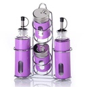 طقم ملاحة وتوابل وزيت وخل انيق استانليس ستيل 4 قطع