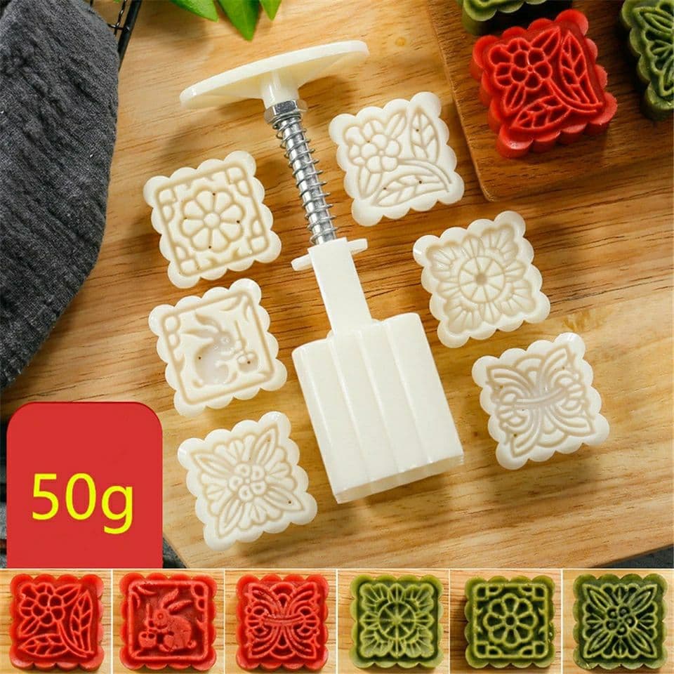 مكبس كحك  وبيتيفور وبيسكويت ومعمول بسوسته مع 6 غيارات ووشوش اشكال مختلفة