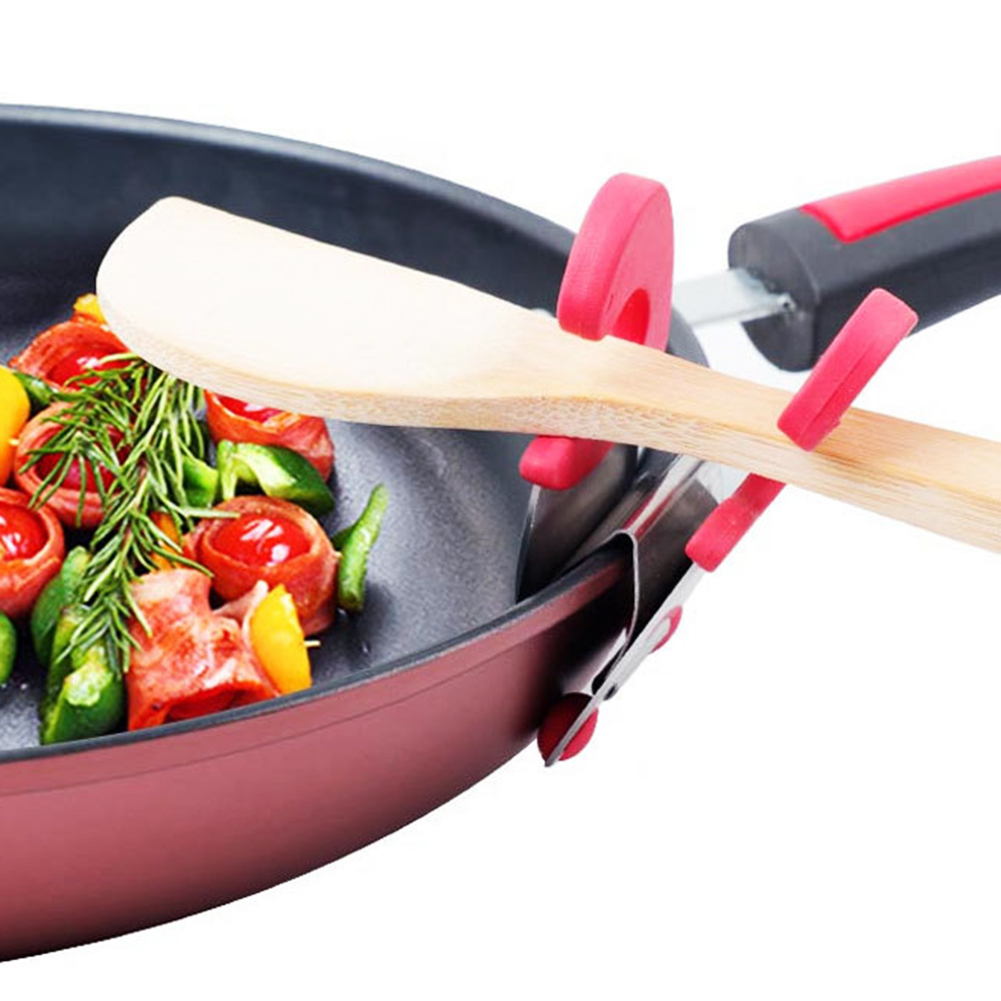 ماسك حامل لمعالق ومغارف الطبخ يثبت علي الحلل بيد مقاومة للحرارة