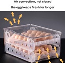 علبة بيض كبيره ٢ دور شفافة بغطاء وفتحات تهوية لتخزين البيض في الثلاجة
