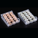 علبة بيض كبيره ٢ دور شفافة بغطاء وفتحات تهوية لتخزين البيض في الثلاجة