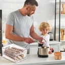 علبة بيض كبيره ٢ دور شفافة بغطاء وفتحات تهوية لتخزين البيض في الثلاجة