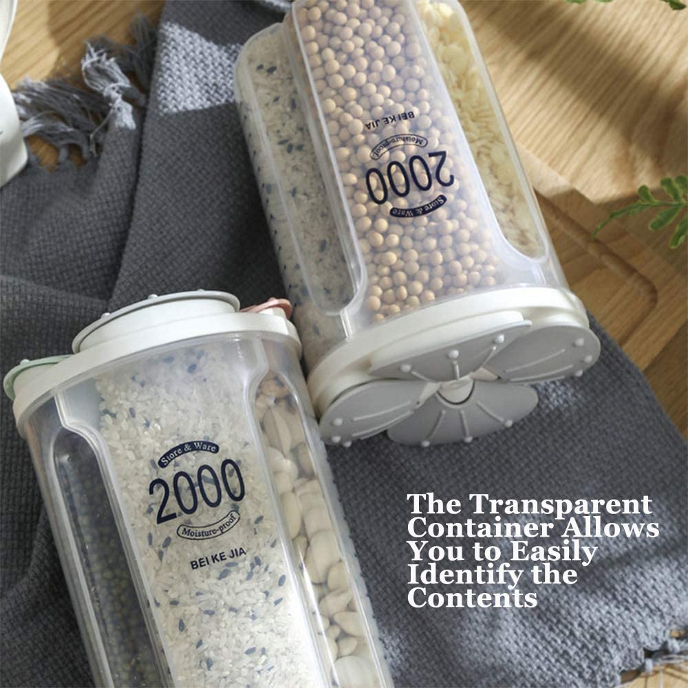 حافظة الحبوب والبقوليات القابل للتقسيم 4 اقسام