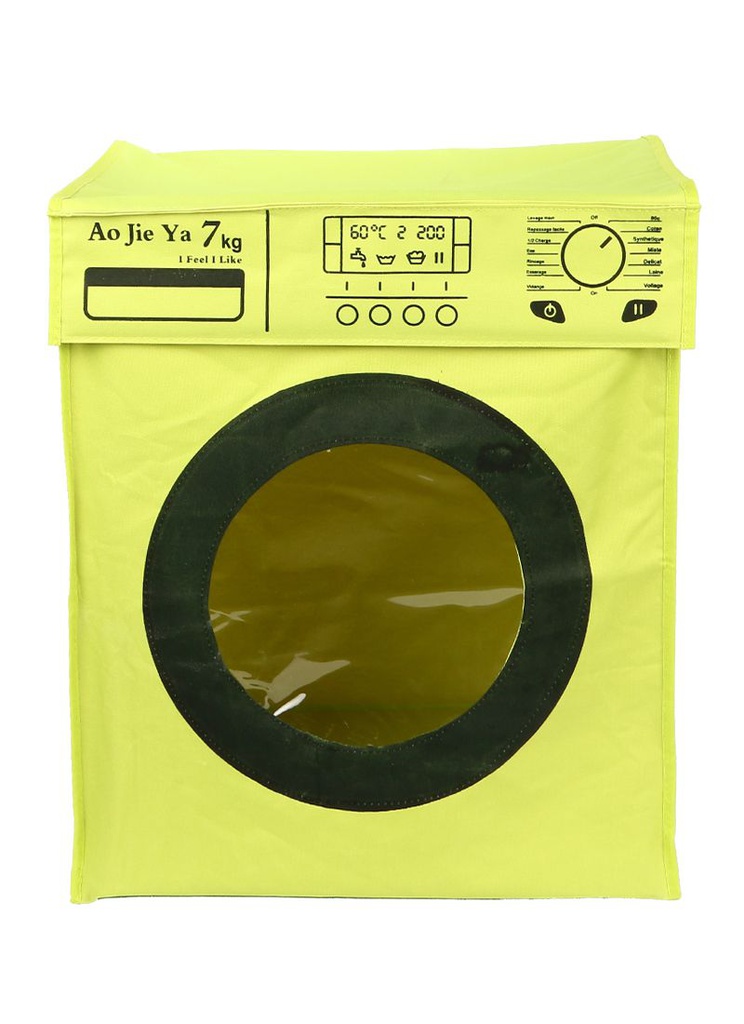 سلة غسيل مربعه بغطاء علي شكل غسالة قابلة للطي