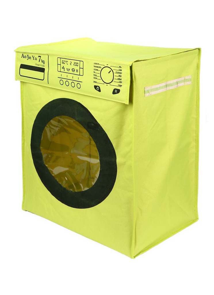 سلة غسيل مربعه بغطاء علي شكل غسالة قابلة للطي