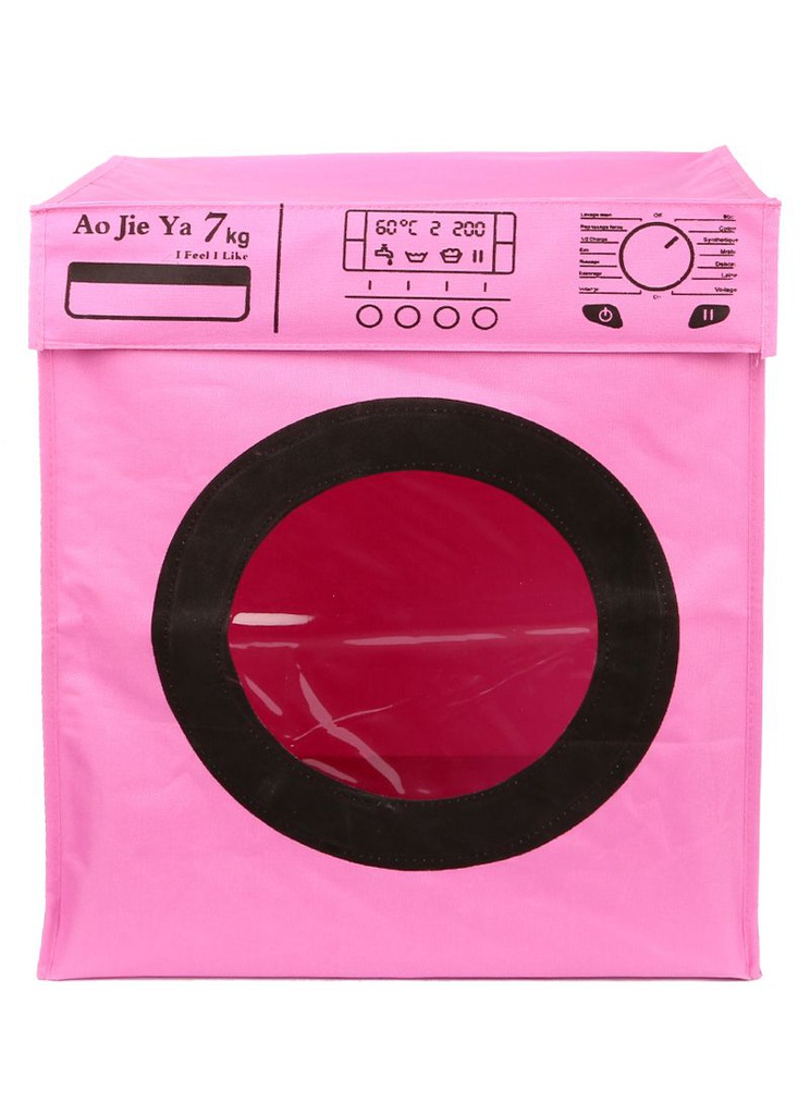 سلة غسيل مربعه بغطاء علي شكل غسالة قابلة للطي