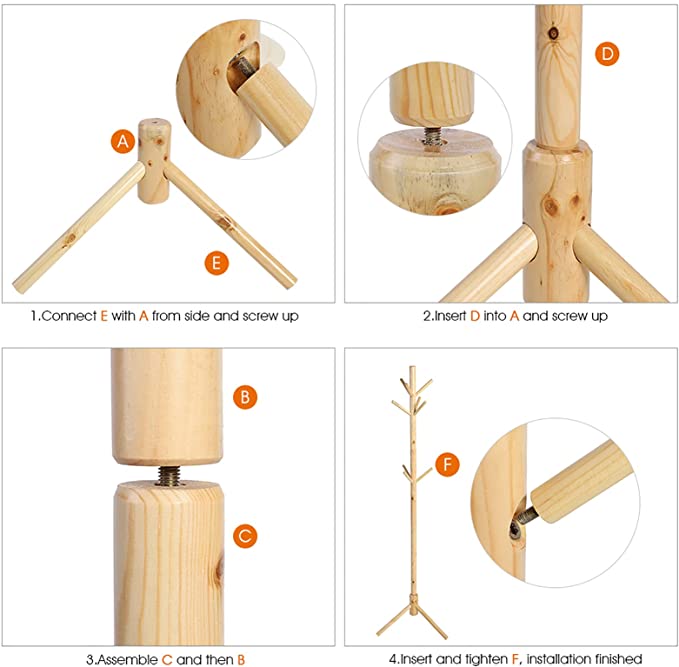 استاند شماعة عصري حامل للملابس والشنط لغرف النوم والأطفال خشب