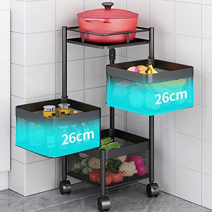 منظم تربو ٣ دور بسلال مربعه متحركة ورف علوي وعجل لسهولة الحركة