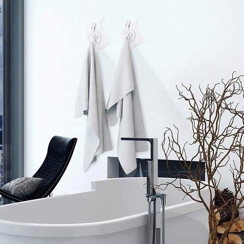 هوك شماعة شفاف لتعليق الملابس والفوط ذاتي اللصق بدون تخريم فردي