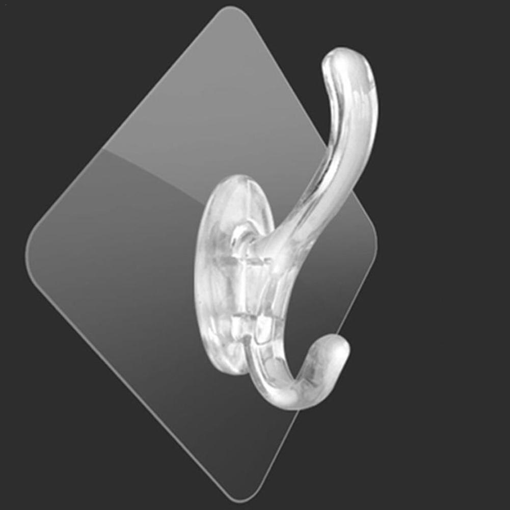 هوك شماعة شفاف لتعليق الملابس والفوط ذاتي اللصق بدون تخريم فردي