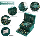 صندوق تنظيم المجوهرات والإكسسوارات الكبير والأنيق