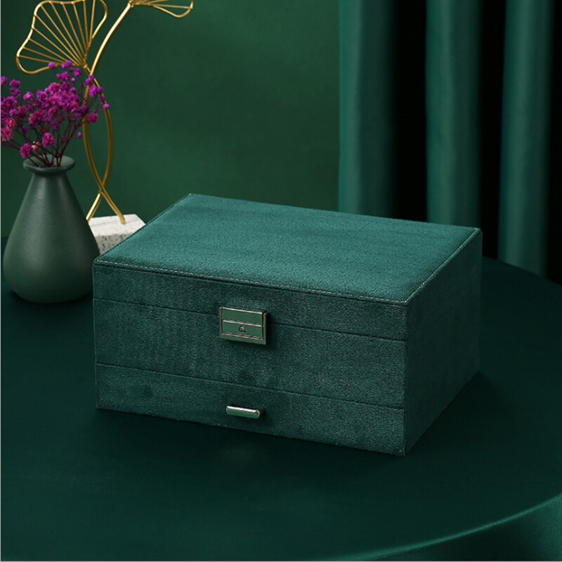 صندوق تنظيم المجوهرات والإكسسوارات الكبير والأنيق