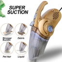 مكنسة سيارة ومنفاخ كومبريسور بشاشة رقمية لقياس ضغط الهواء وكشاف في جهاز واحد