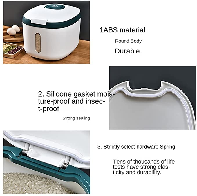 حافظة الأرز والحبوب والبقوليات بغطاء محكم الغلق مع معيار5 لتر