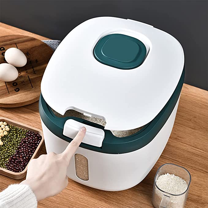 حافظة الأرز والحبوب والبقوليات بغطاء محكم الغلق مع معيار5 لتر