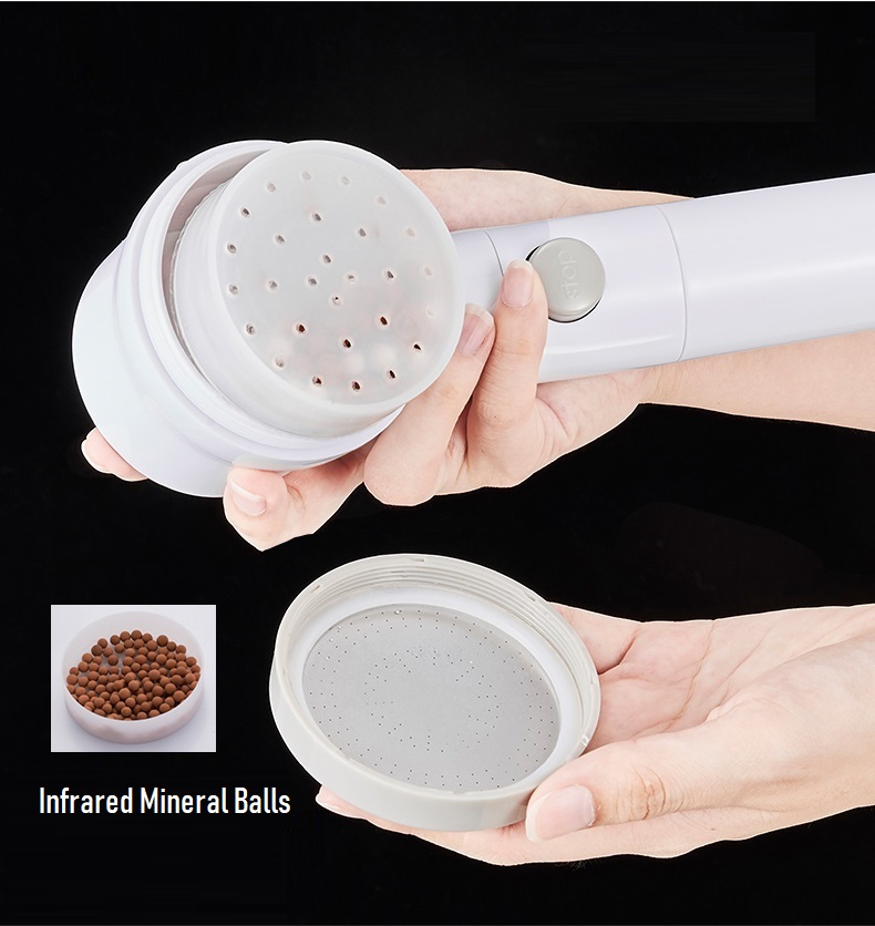 سماعة دش لضغط المياه الضعيفة وفلتر وفرشة تدليك سيليكون